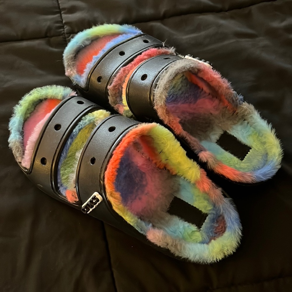 rainbow crocs